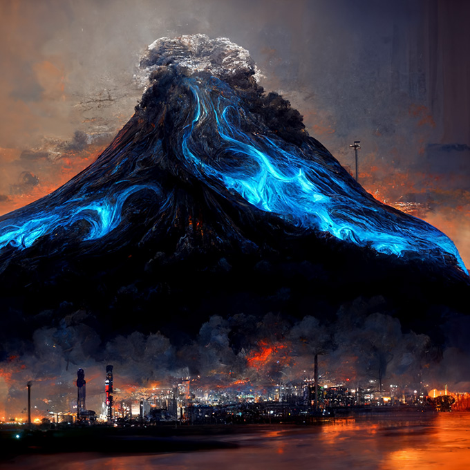 Couverture potentielle de ma prochaine série : Magma Bleu 